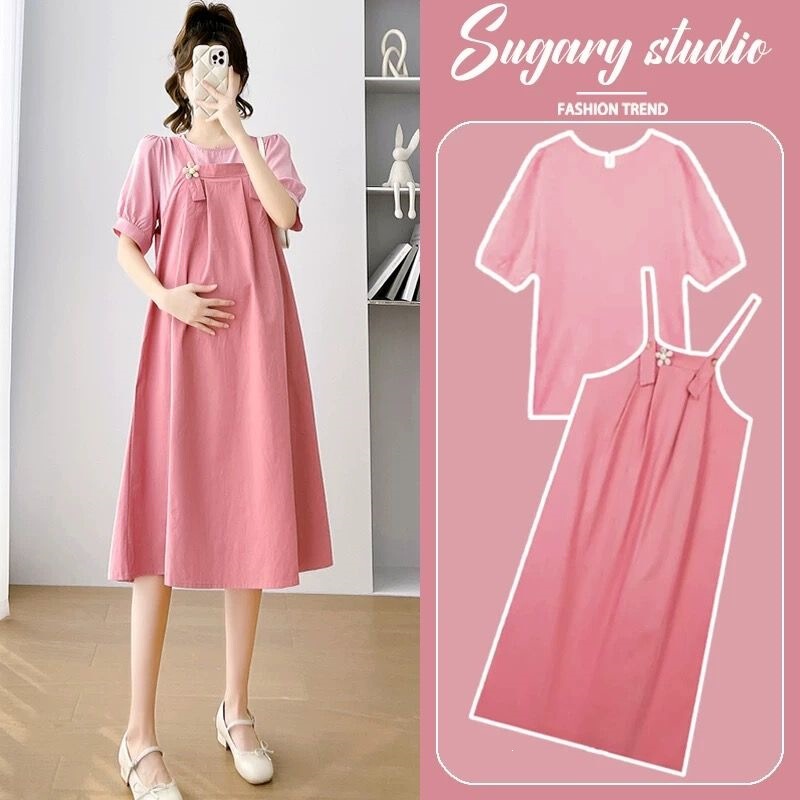 New Summer Dress for Pregnant Women, Fashionable and High-End Set, Stylish Two-Piece Outfit for Hot Moms to Go Out in Summer New Summer Dress for Pregnant Women, Fashionable and High-End Set, Stylish Two-Piece Outfit for Hot Moms to Go Out in Summer