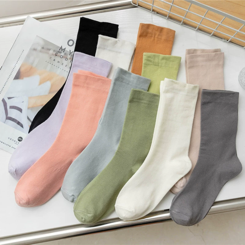 Candy color pile socks college jk socks women's solid color mid-calf socks women's ins trend manufacturer wholesale