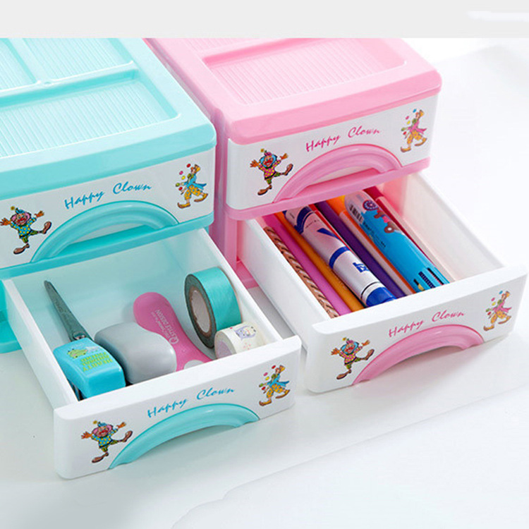 Girls drawer desktop storage box cosmetics storage plastic multi…