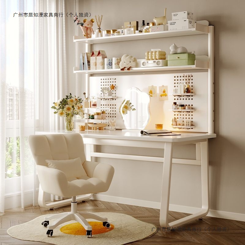 Iron Dressing Table Bedroom Simple Modern Desk Bookshelf Integrated Dressing Table Master Bedroom Girls Dressing Table with Multiple Storage