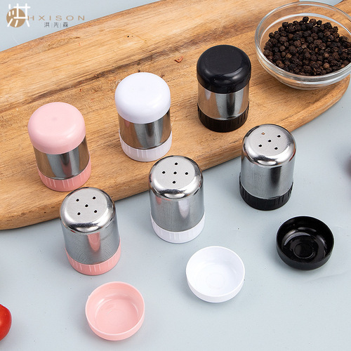 Kitchen stainless steel seasoning bottle, outdoor seasoning powder and cumin seasoning jar, barbecue tool pepper shaker