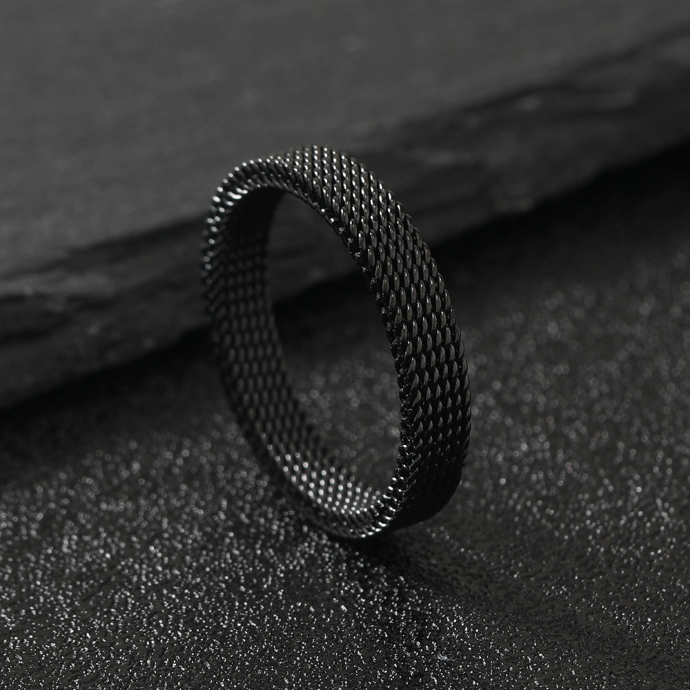 Directo de fábrica 4mm malla deformable anillo de moda todo fósforo diseño de acero de titanio anillo de acero inoxidable joyería image 5