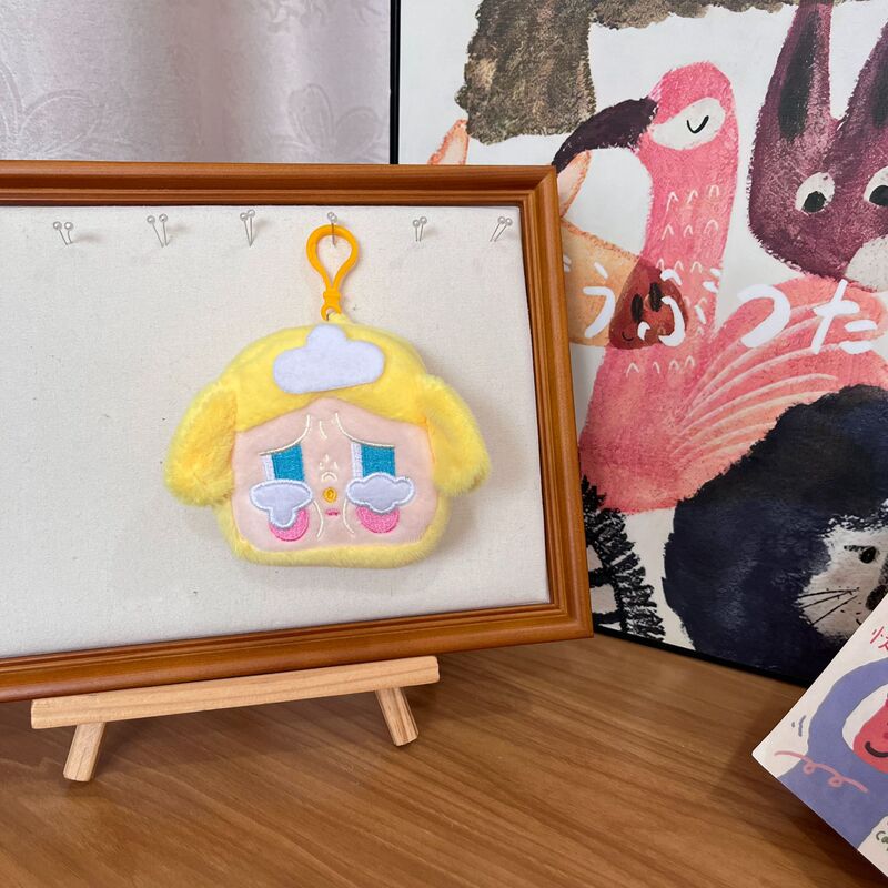 新しい泣いている赤ちゃん小銭入れぬいぐるみペンダント人形小銭入れミニヘッドフォンバッグキーホルダーペンダント収納袋|undefined