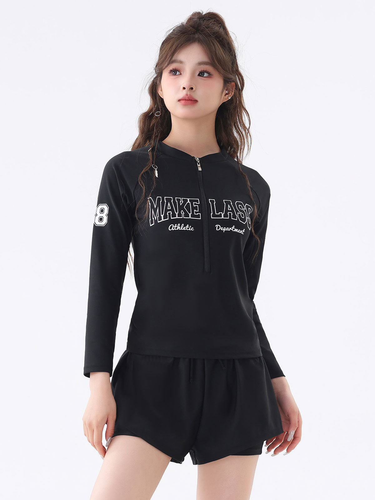 Trajes de baño de mujeres conservadoras divididas cubren el abdomen para adelgazar el verano 2024 nuevo estilo explosivo de manga larga protector solar trajes de baño de spa de gran tamaño