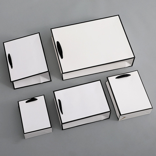 White card handbag white paper bag wholesale gift bag women's clothing store shopping bag jewelry beauty packaging bag