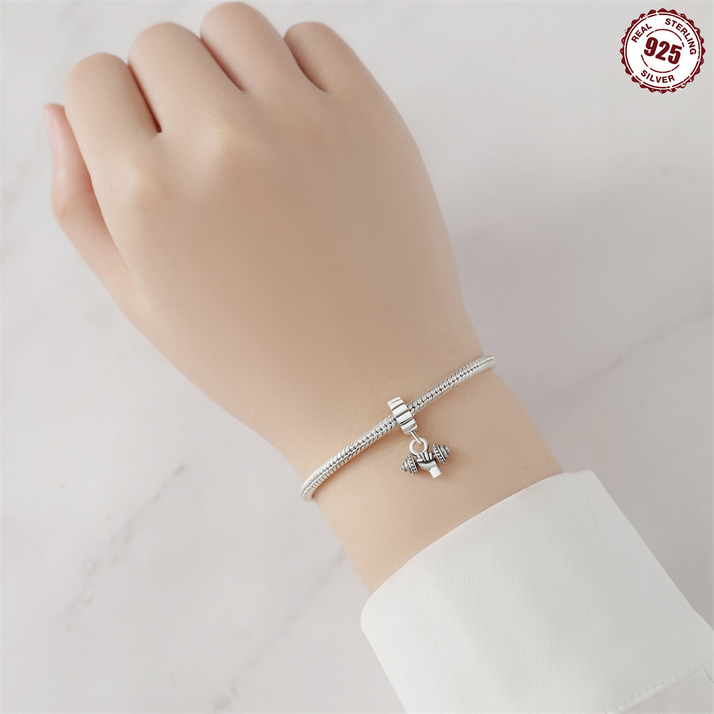 1 Piece 925 Sterling Silver Heart Shape Basketball Anchor Pendant display picture 22