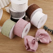 山茶花暗纹印花织带手工diy蝴蝶结发饰服装辅料礼盒鲜花包装丝带