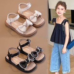 Children's Princess Sandals 2024 New Summer Style Summer Medium and Large Children Baby Girls Soft Sole Beach Sandals