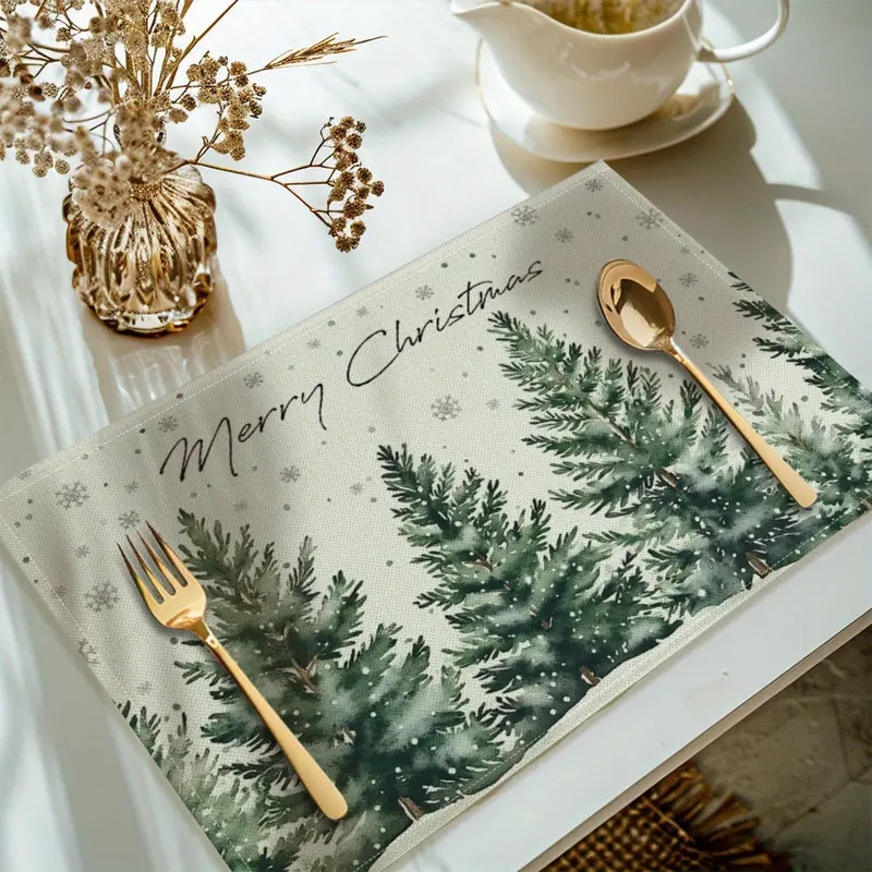 Transfronterizos lino almohadilla de mesa Aliexpress TEMU Amazon almohadilla de mesa cuadrada búfalo rojo almohadilla de Navidad Día de la Independencia