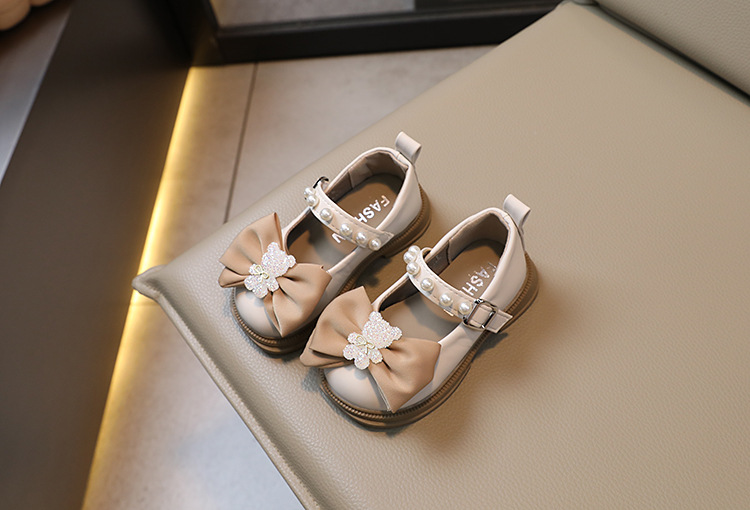 Kindermode Single 2023 Frühlings- und Herbstsaison Neue kleine Schleife Leder modische Mädchen Prinzessin Schuhe Trend_voghion.com