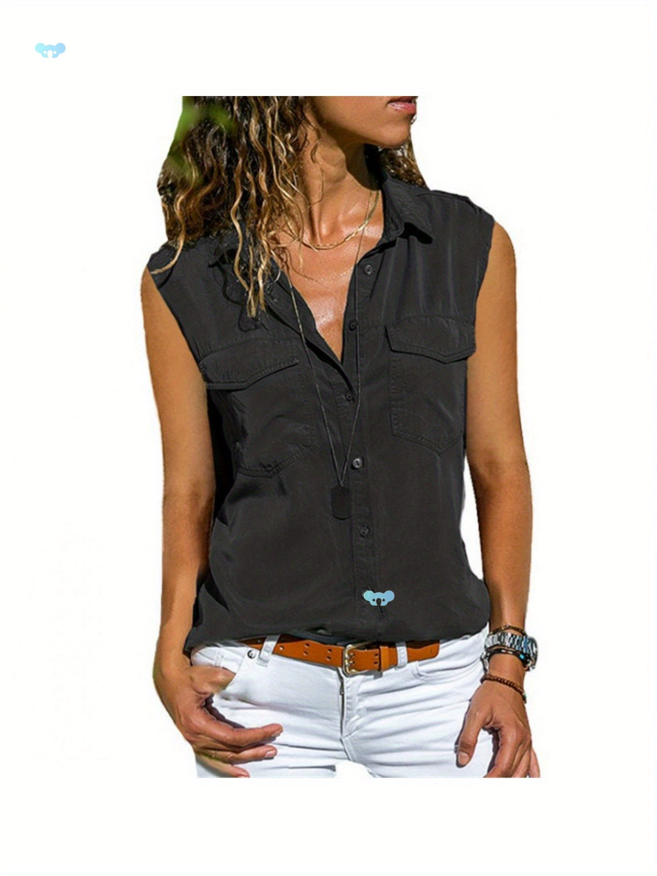 Женские элегантные однотонные рубашки с воротником и рукавами, дропшиппинг