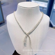 新品 跨境施家奥地利水晶Matrix水滴形项链深V流苏满钻颈圈颈链