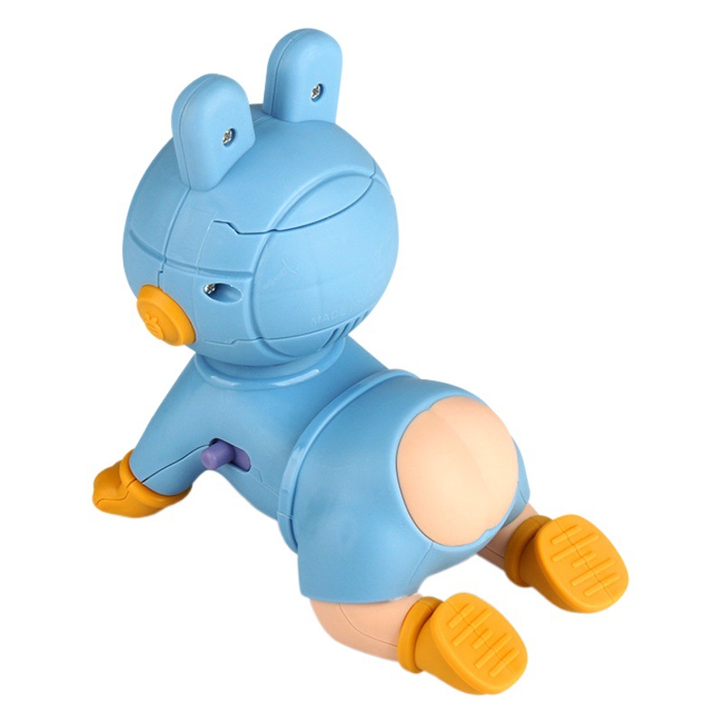 Bebé gateando juguetes eléctricos bebé escalada con guía de música práctica cabeza arriba bebé gateando educación temprana coax bebé artefacto