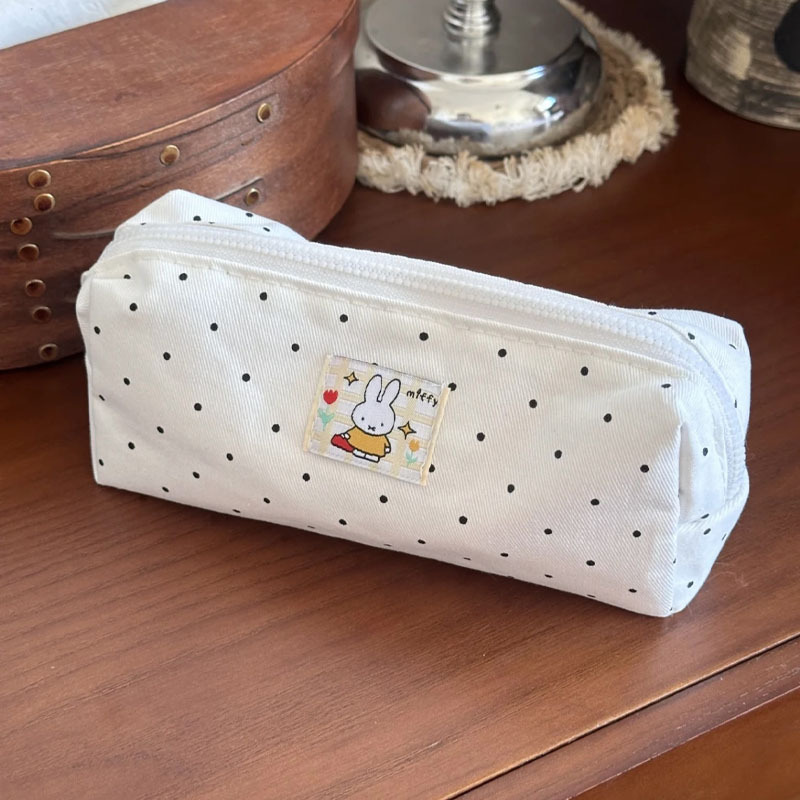 Little Red Book's Same Style Polka Dot Miffy Rabbit Pencil Case Ins High-Looking Large-Capacity Student Pencil Case Stationery Cosmetics Bag Little Red Book's Same Style Polka Dot Miffy Rabbit Pencil Case Ins High-Looking Large-Capacity Student Pencil Case Stationery Cosmetics Bag