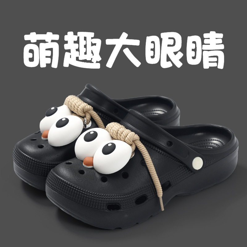 Eva zapatos con agujeros para mujer 2025 nuevo estilo playa antideslizante y desodorante pisando mierda zapatillas Baotou ropa exterior de verano para mujer