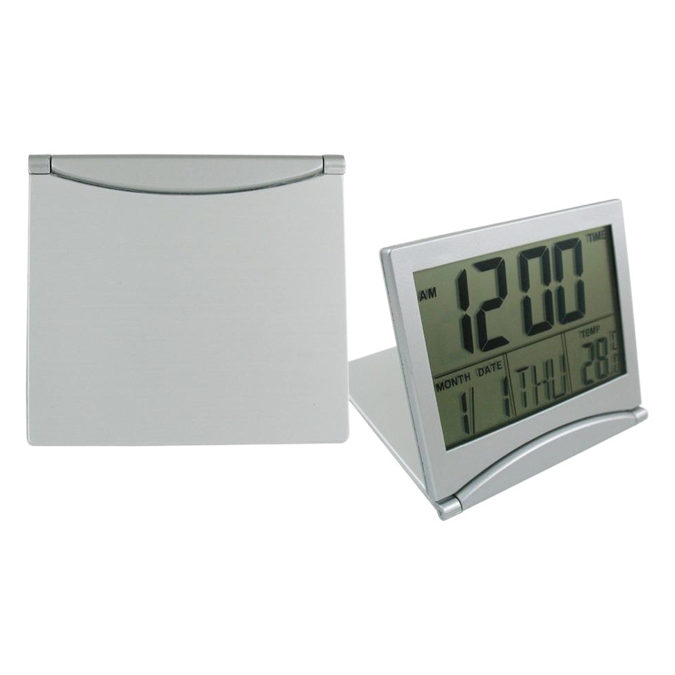 Suministro de reloj electrónico calendario perpetuo reloj de viaje plegable reloj de alarma de viaje con Flip plegable reloj electrónico con cuenta atrás