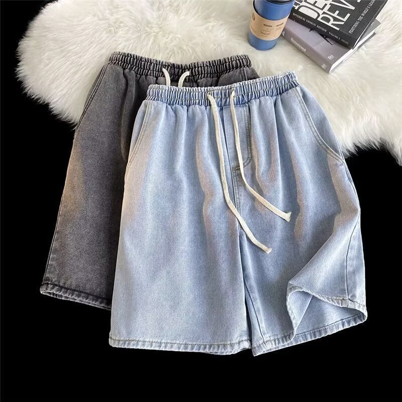 Men's Denim Shorts Thin Loose Casual Knee-Length Shorts Summer Cheap Sports Shorts Trendy Simple Beach Shorts Men's Denim Shorts Thin Loose Casual Knee-Length Shorts Summer Cheap Sports Shorts Trendy Simple Beach Shorts