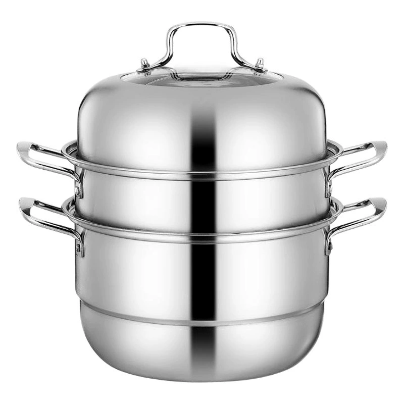 Оптовая Продажа с фабрики трехслойная Пароварка из нержавеющей стали Бытовая утолщенная двухслойная Пароварка большой емкости открытие подарок