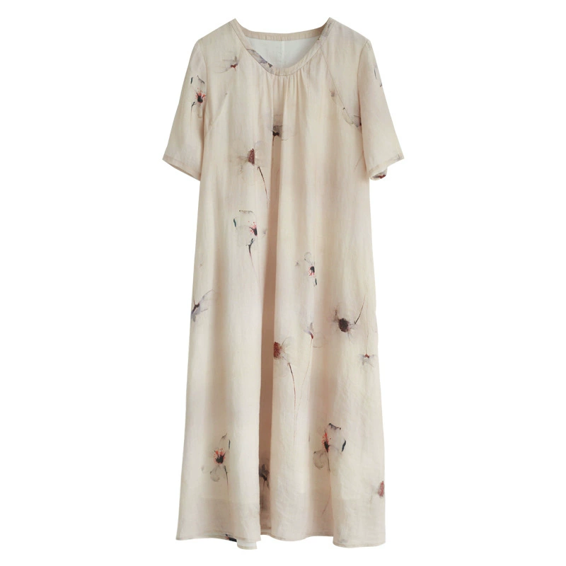 Новинка 2021, Оригинальное женское свободное элегантное платье больших размеров с принтом рами в литературном стиле