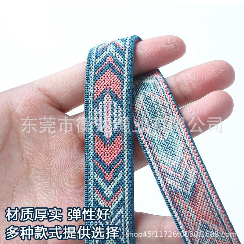 Bandas elásticas jacquard étnicas, reloj de mano jacquard bohemio, ancho de banda 1.5cm ~ 2.5cm, una gran cantidad de goma en stock