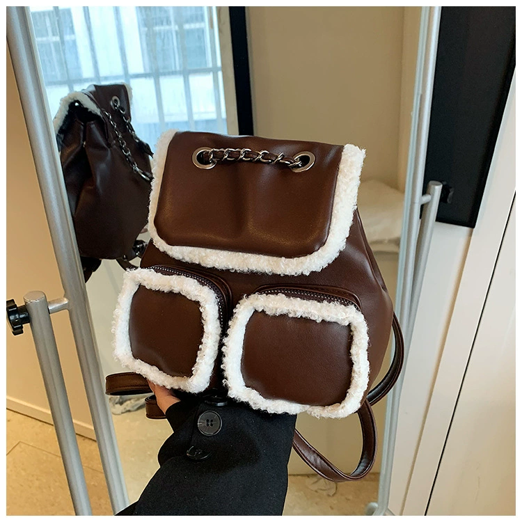 Demi-season retro backpack, universal small school bag