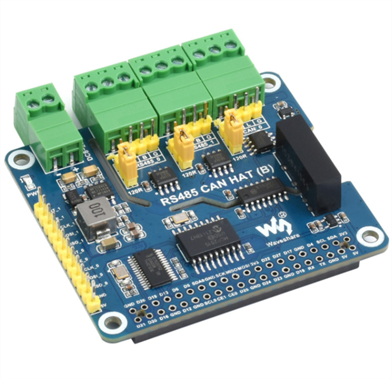 微雪树莓派隔离型RS485 CAN扩展板 双RS485+CAN 内置多种保护电路