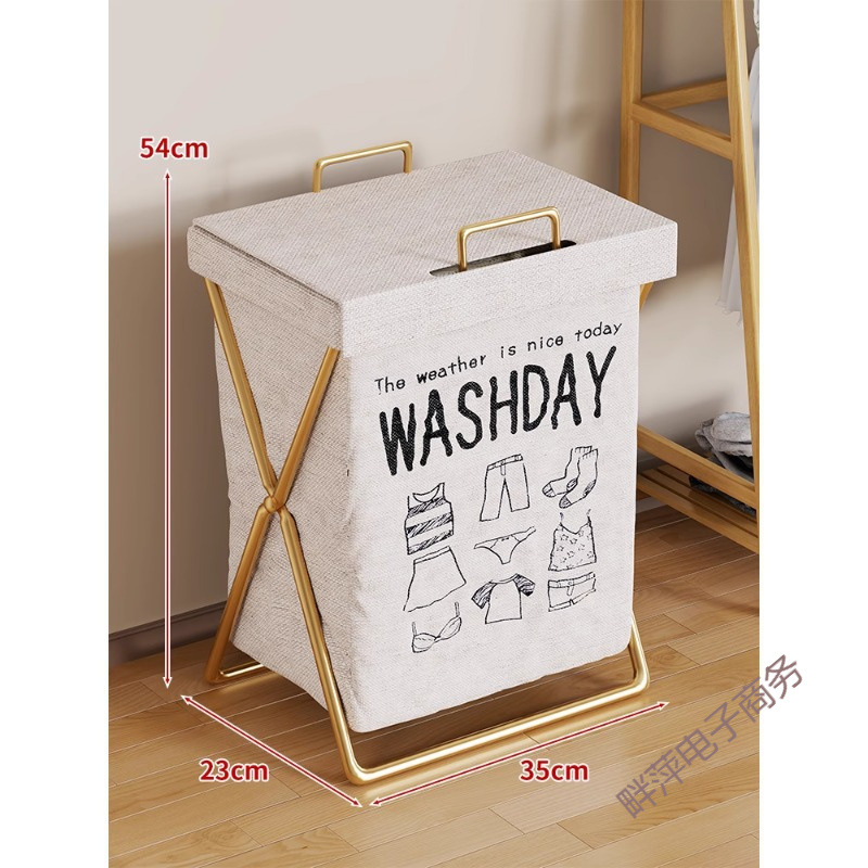 Foldable Laundry Basket, foldable bedroom storage bin, fabric hamper with side sock pocket, multi-size