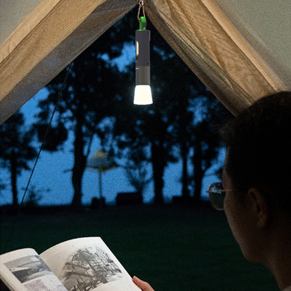 Nuevo al aire libre blanco linterna láser multifuncional gancho de escalada camping pantalla luz lateral luz fuerte linterna pequeño mono