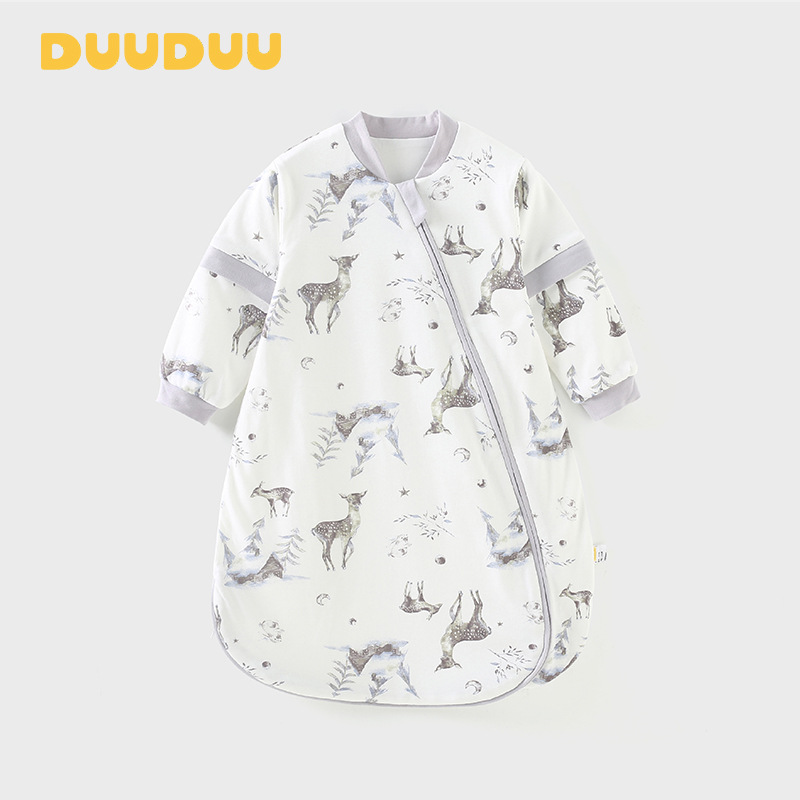 Duuduu Double-Layer Integrated Baby Anti-Kick Quilt, Suitable for Spring and Autumn, All-Season Pure Cotton Children's Sleeping Bag, Infant Class a