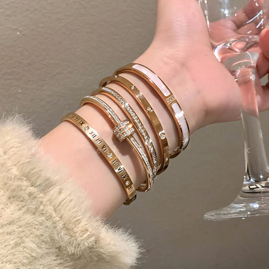 Titanium Steel Color-free Zircon Bracelet Women's Light Luxury Niche High-end Sense Ins Trendy Simple Elegant All-match Bracelet Bracelet