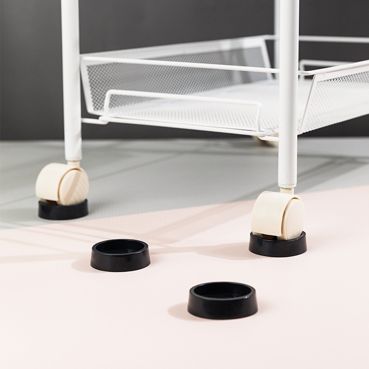 日本KM.6041.滚轮椅子防滑脚垫 PVC 稳固角轮止动垫 2枚入