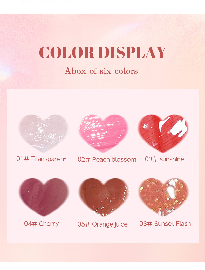 MAGIC CASA Cross-border Six-Piece Set of Water Light Jelly Lip Care Oil and Lip Lotion Specification drawing