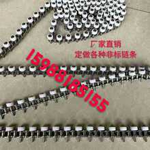 不锈钢链条加长销链条4分08B08A12B10A12A尼龙滚子千鸟链带边导轮
