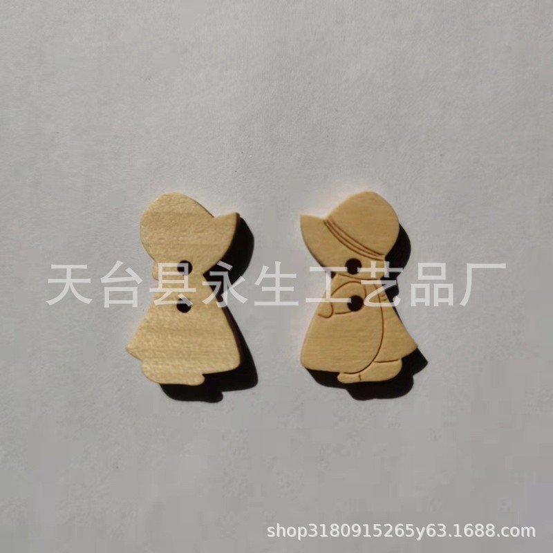 漫画装飾ボタンdiy木製漫画ベアー動物ボタン補助材料実木ボタン木製工芸品|undefined