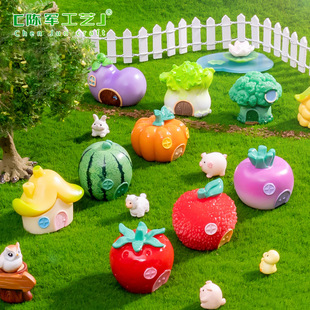 Micro-landscape creative watermelon fruit vegetable house gardening landscaping DIY decorations accessories ecological bottle small ornaments