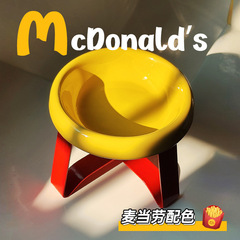 宠物猫狗粮护颈高脚狗猫粮碗饮水碗塑料猫碗防黑下巴宠物碗飞碟碗