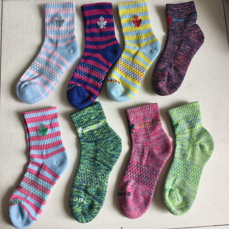 Bombas Crown Little Bee Mid-Calf Thickened Women's Socks with Honeycomb Seamless Toe Sports Socks