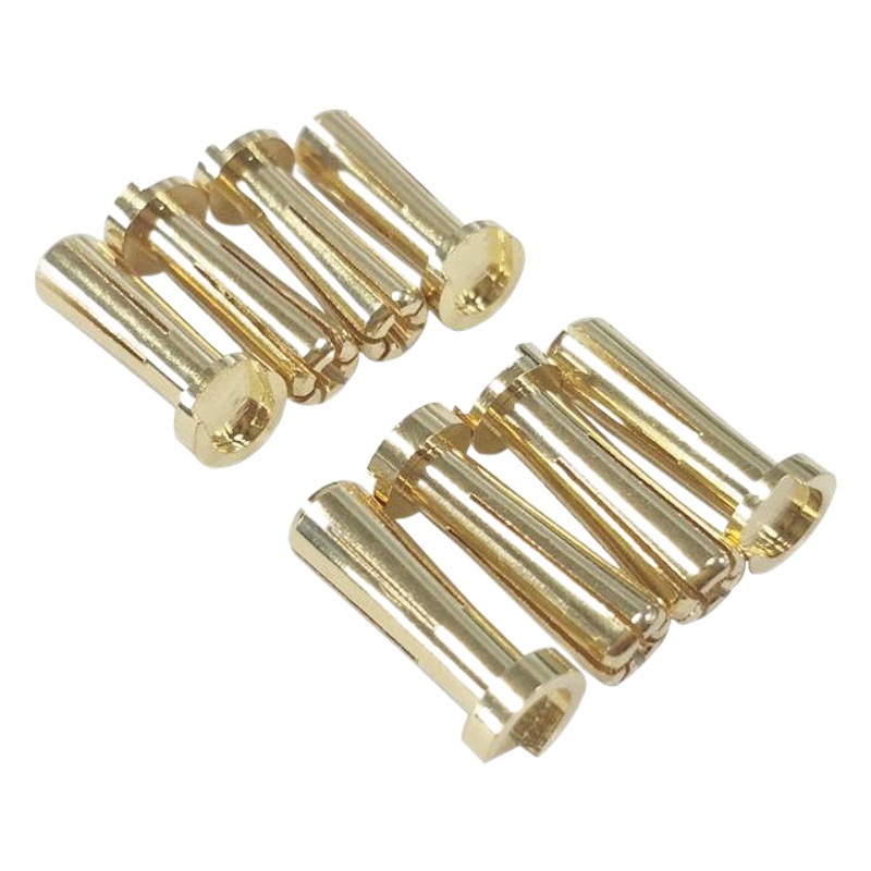 4mm 5mm soldadura vertical 90 grados plátano enchufe de alta corriente chapado en oro Cruz ranurado modelo coche batería de litio salida