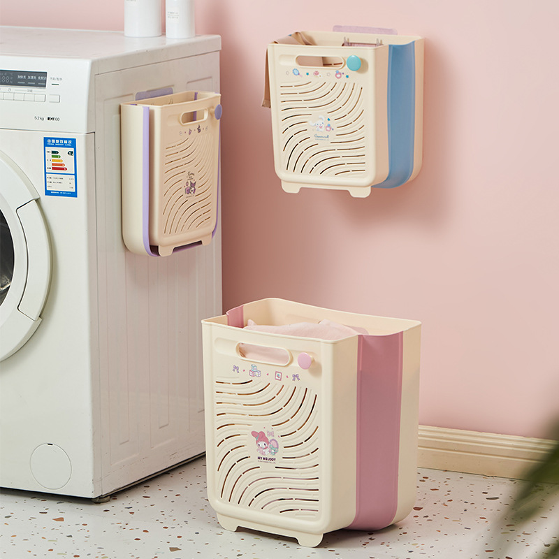 Dirty Clothes Basket Household Foldable Thickened Laundry Basket Wall Hanging Floor Dual-purpose Bathroom Clothes Storage Basket Customizable