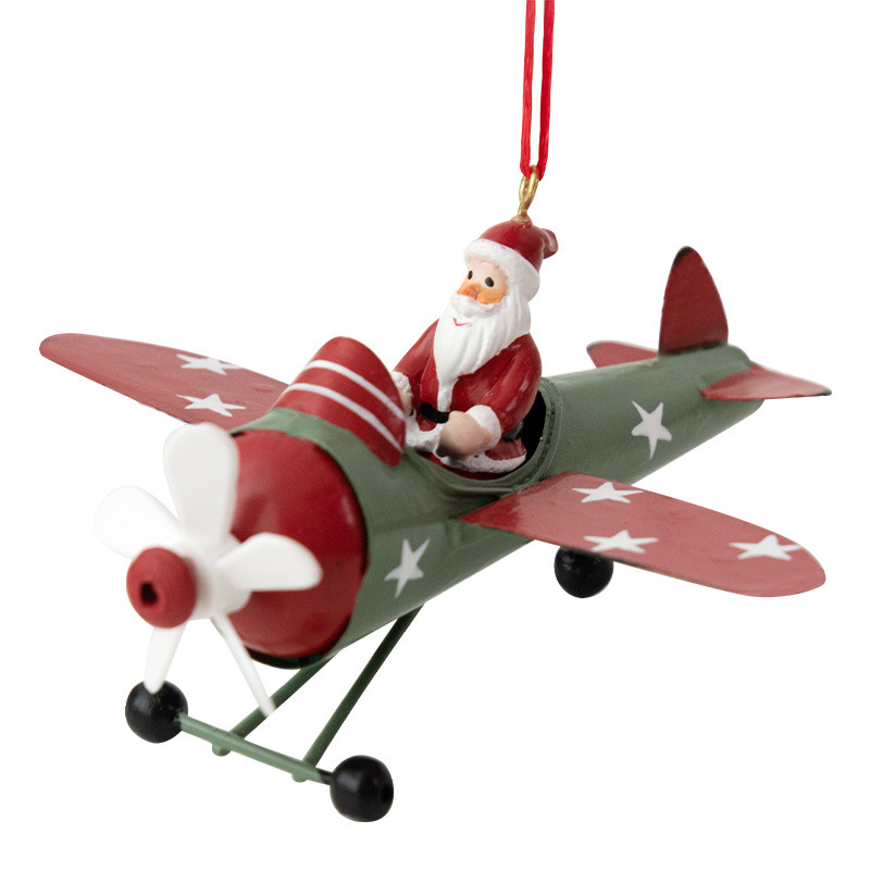 NUCHI クロスボーダー クリスマス アイアン製 雪だるま おじいちゃん 飛行機 クリスマスツリー オーナメント クリスマスデコレーション 小さなペンダント|undefined