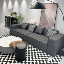 意式极简豆腐块沙发直排定制真皮硅胶皮猫抓布纳帕皮小户型科技布