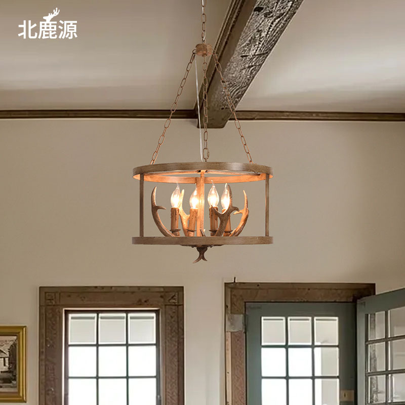 Country retro creative coffee ceiling lamp for living room for…