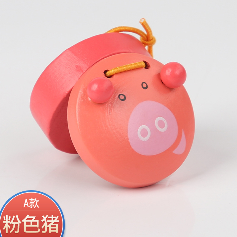 Instrumentos musicales de madera Orff para niños, dibujos animados, castañuelas, ayudas didácticas, iluminación para niños, juguetes educativos para la primera infancia