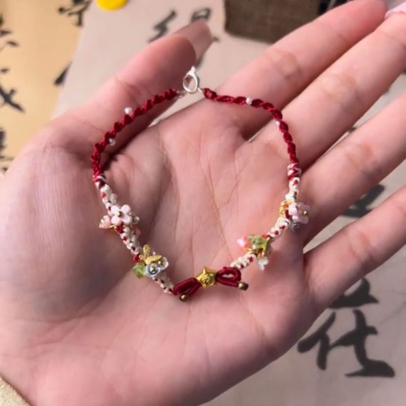 小さな幸運の花蝶ブレスレットリング編み物 DIY 手作り素材パッケージ親友や友人へのギフトとして|undefined