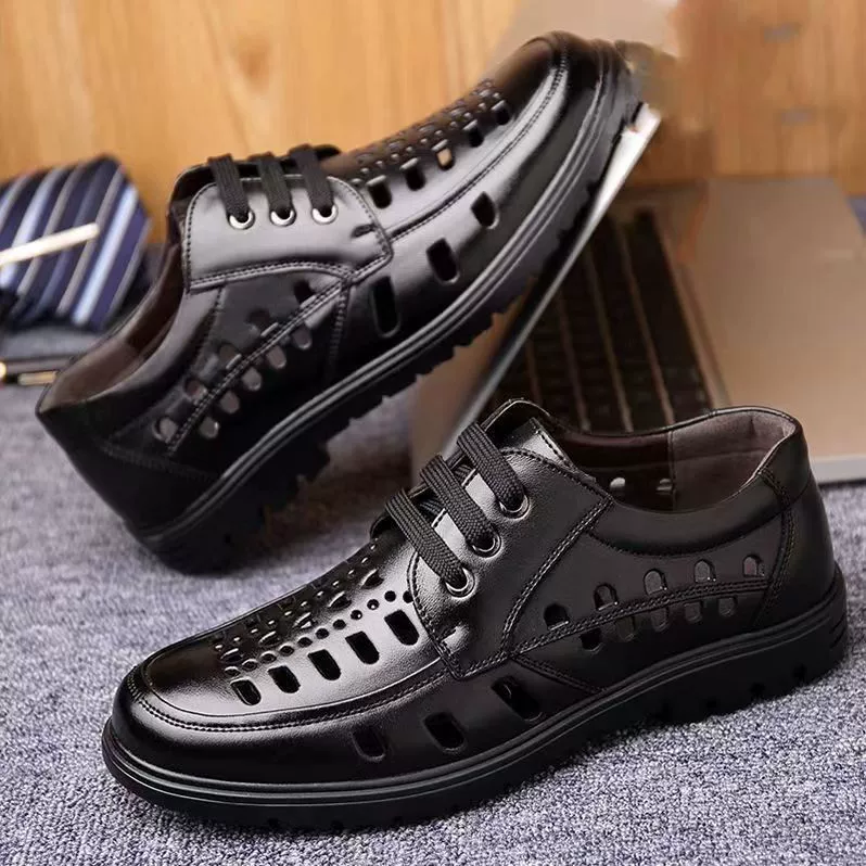 Новый стиль бизнес пещерная сандалия обувь для мужчин повседневная свадьба жениха Британская сандалия летняя дышащая молодежная остроконечная мужская обувь