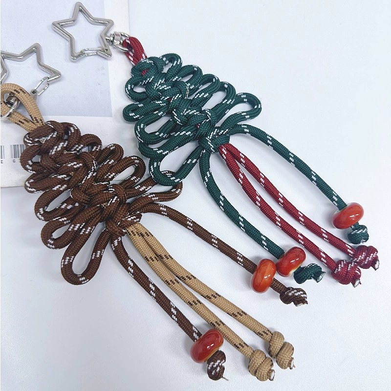 Knitted handmade bag, pendant, Christmas handle, mobile phone, keychain, for import, Birthday gift