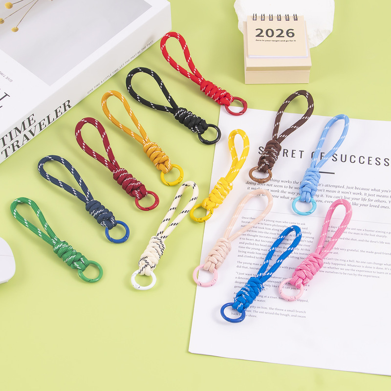 Colorful Woven Lanyard Keychain Plush Hanging Rope DIY Accessory Pendant Wholesale Hanging Chain Neck Strap for Mobile Phone
