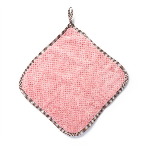 Coral velvet hanging pineapple grid lint-free rag absorbent dishcloth kitchen scouring pad to wipe table and dishes