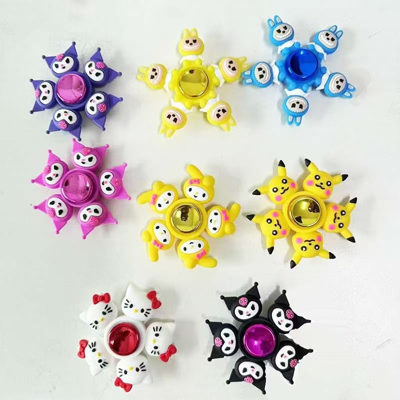 Top de la yema del dedo Dibujos animados creativos Top de la yema del dedo Toy de descompresión Mercado nocturno Puesto de mercadería Niños y niñas jugando