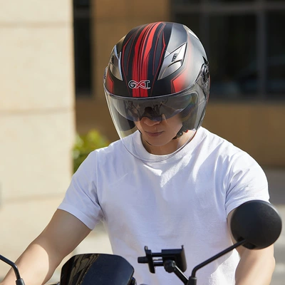 Motosiklet kaskı (dəbilqə) – Electric Car Double Lens Half
